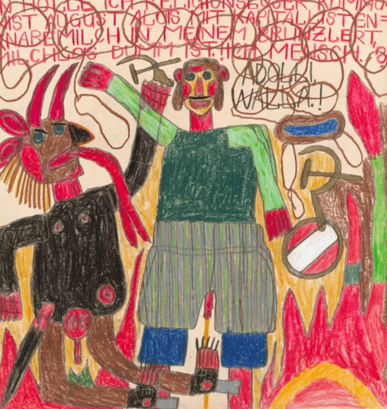 The Collection of Art Brut loans fifteen works by August Walla, Oswald Tschirtner, and Johann Hauser to the Gugging Museum in Austria for the exhibition "20 Years of museum gugging", 15.03.2026 – 17.01.2027