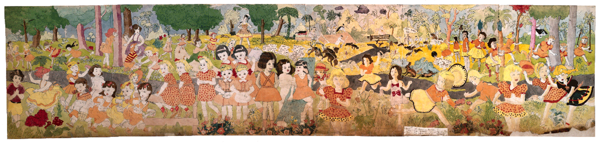 216 At Jennie Richee 216 At Jennie Richee. Then are chased for long distance by Glandelinian soldiery with dogs (216 A Jennie Richee. Puis pourchassées sur une longue distance par les soldats glandélinéens et leurs chiens)